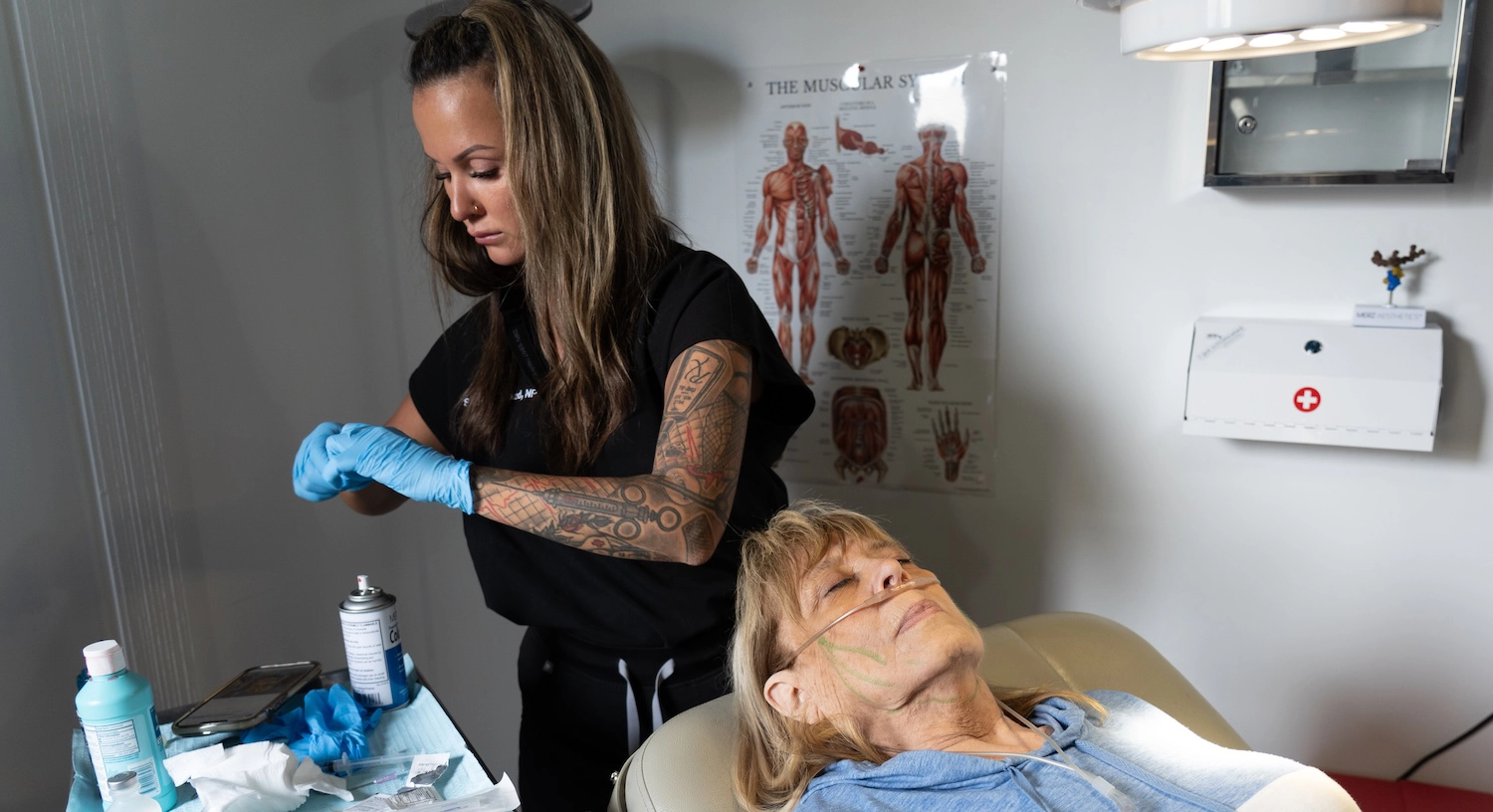 Initial aesthetic consultation between patient and nurse at Express Med Spas in Will County