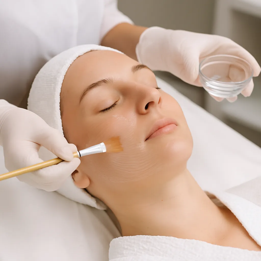 Client receiving a gentle chemical peel at Express Med Spa for smoother, brighter skin and deep exfoliation