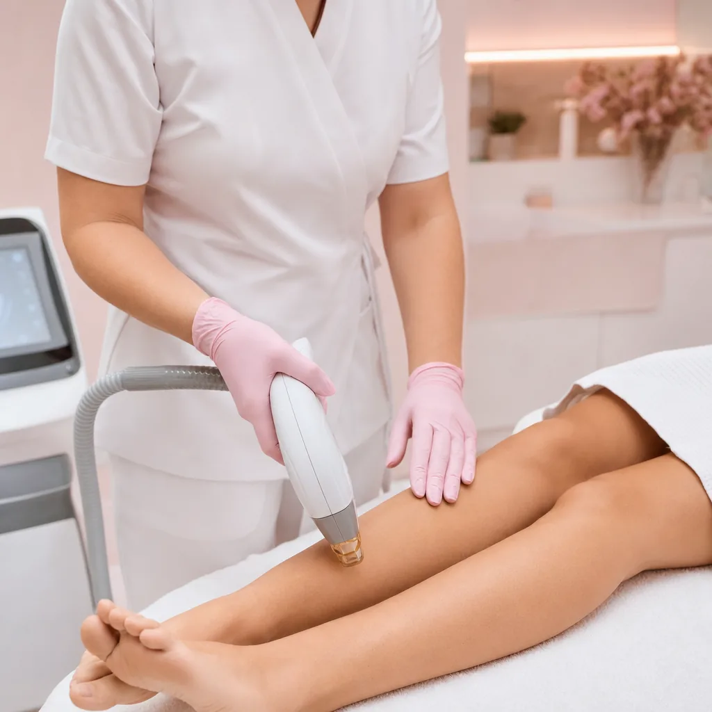 Provider consulting patient about laser hair removal at Express Med Spa Mount Greenwood