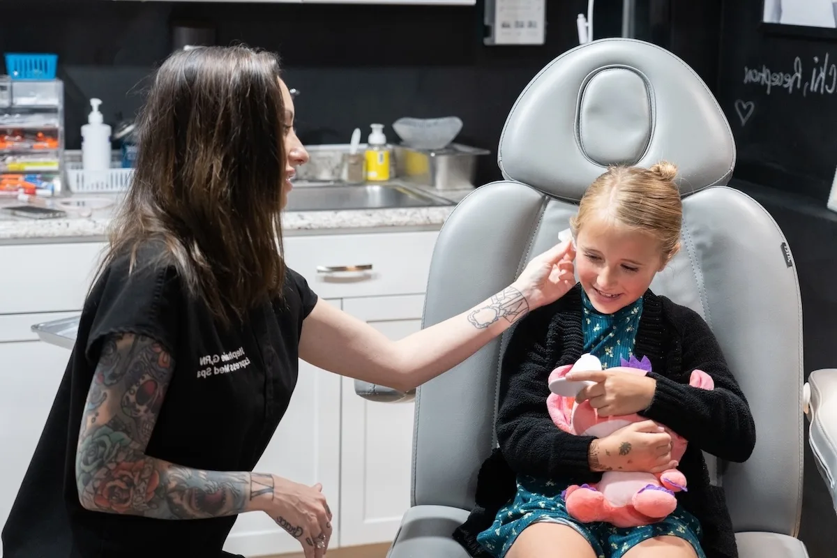 Express MedSpa ear piercing with professional, hygienic, and safe techniques for all ages