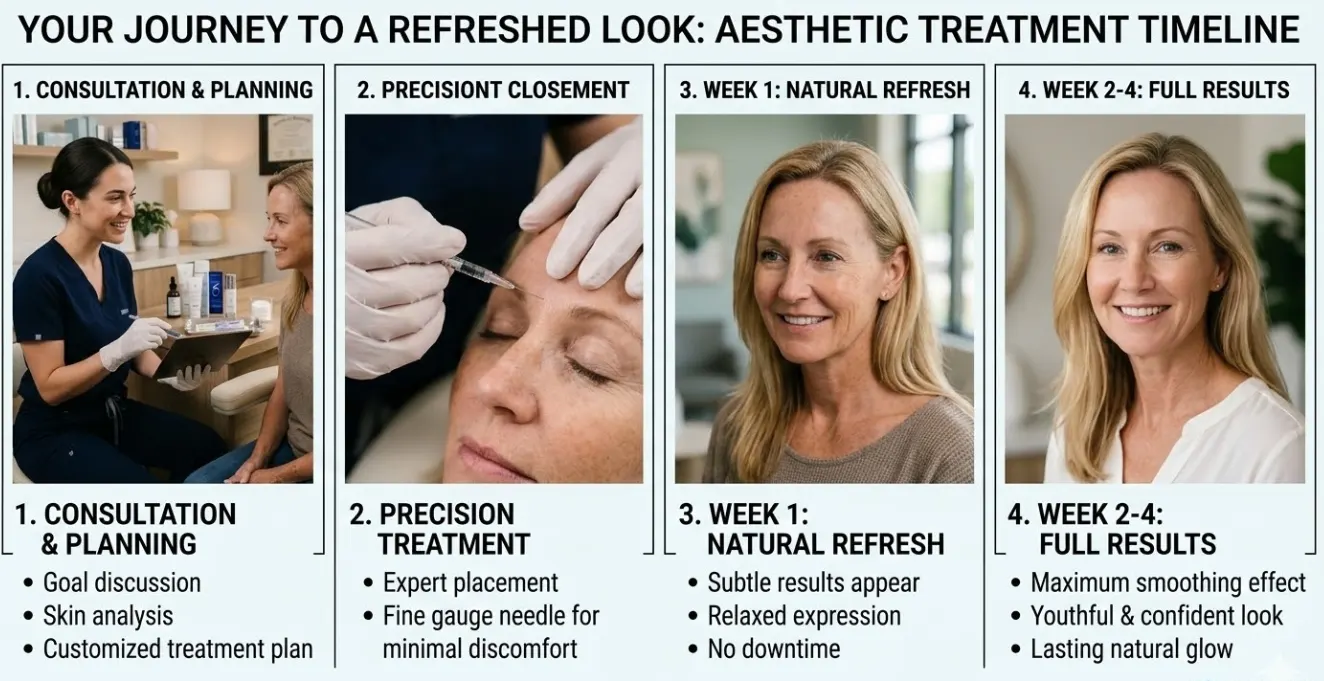 Nurse practitioner discussing treatment steps during a Botox Alternatives & Neurotoxin Injections appointment at Express Med Spa in La Grange, Illinois.