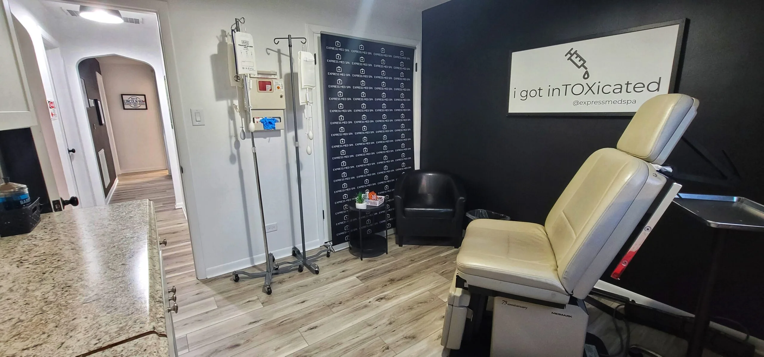 Interior of an Express Med Spa medical spa clinic in the Chicago area.