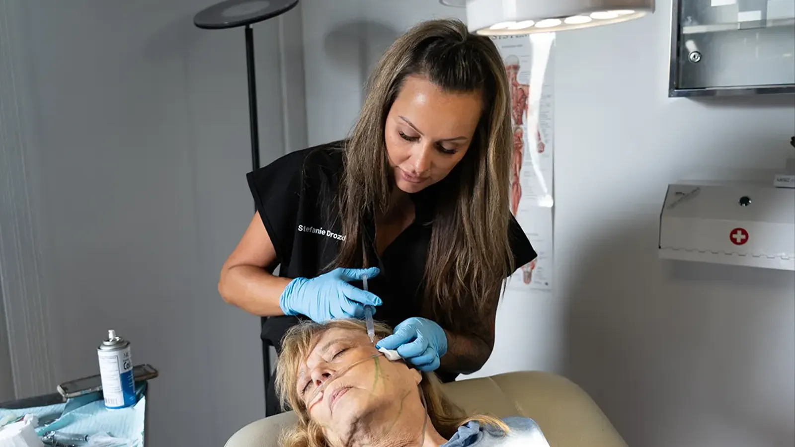 Nurse practitioner consulting a patient at Express Med Spa Frankfort, discussing wellness labs and treatment options