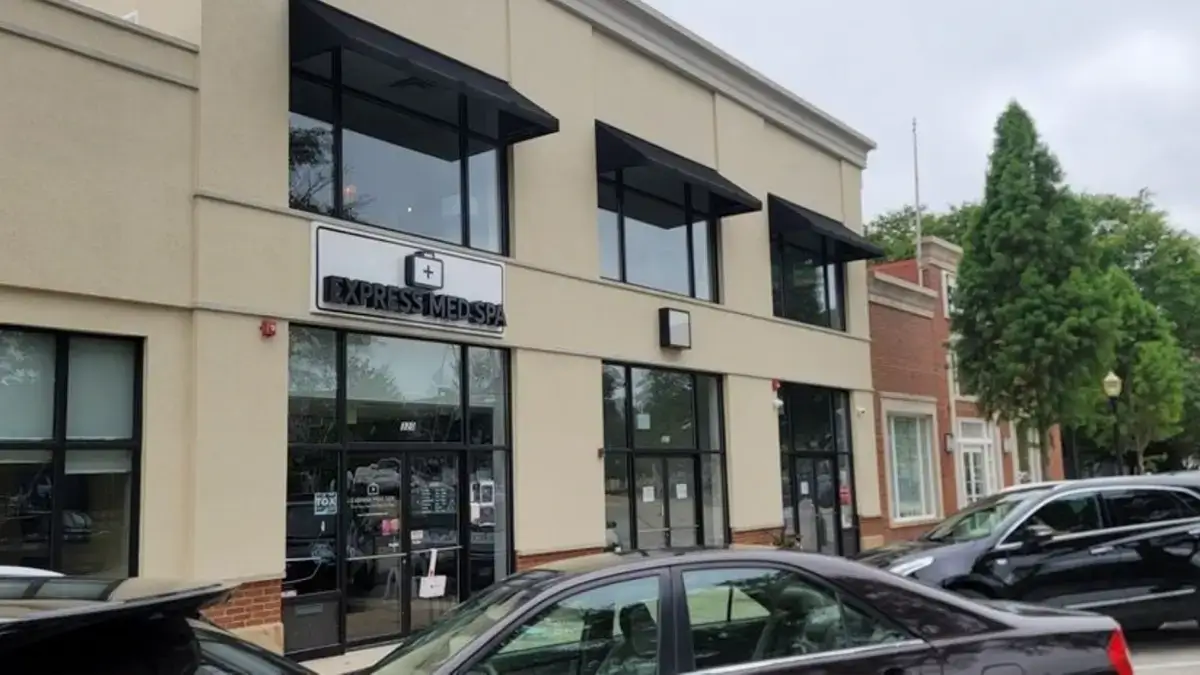 Express Med Spa La Grange exterior near Metra station for laser hair removal services