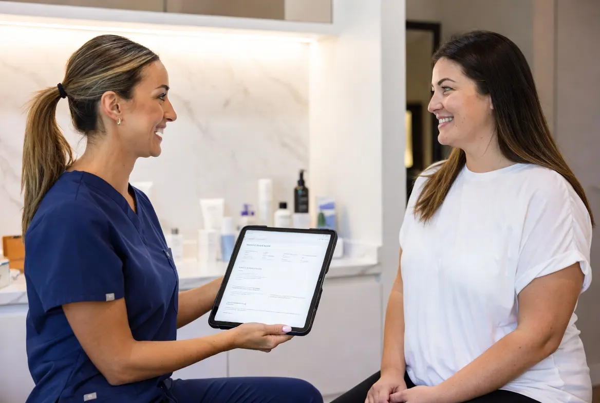 Nurse practitioner led med spa consultation and spring skincare planning at Express Med Spa.