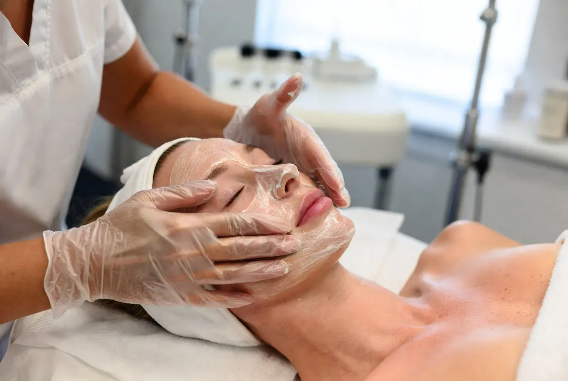 Patient receiving a professional facial treatment during March specials at Express Med Spa.