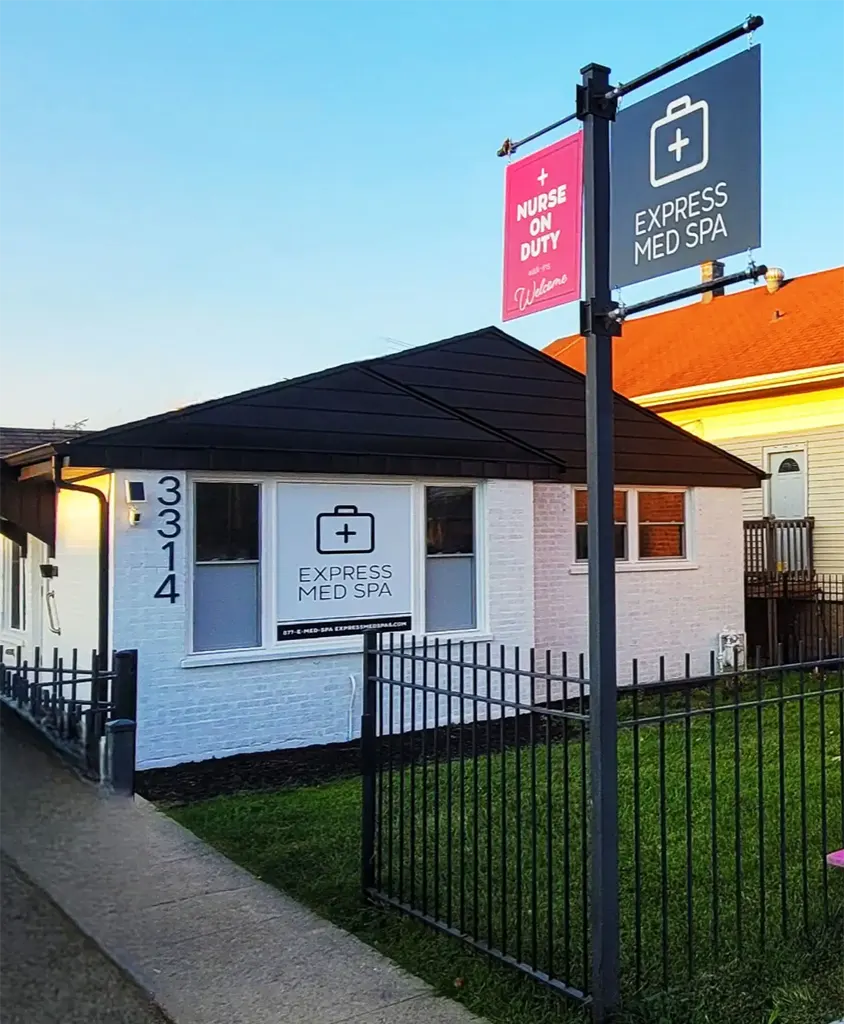 Exterior view of Express MedSpa clinic in Mount Greenwood Chicago showing the medical spa building.