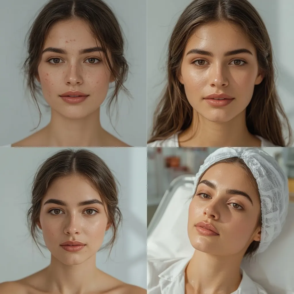 Facial skin goals collage showing diverse clients at Express Med Spa Shorewood IL