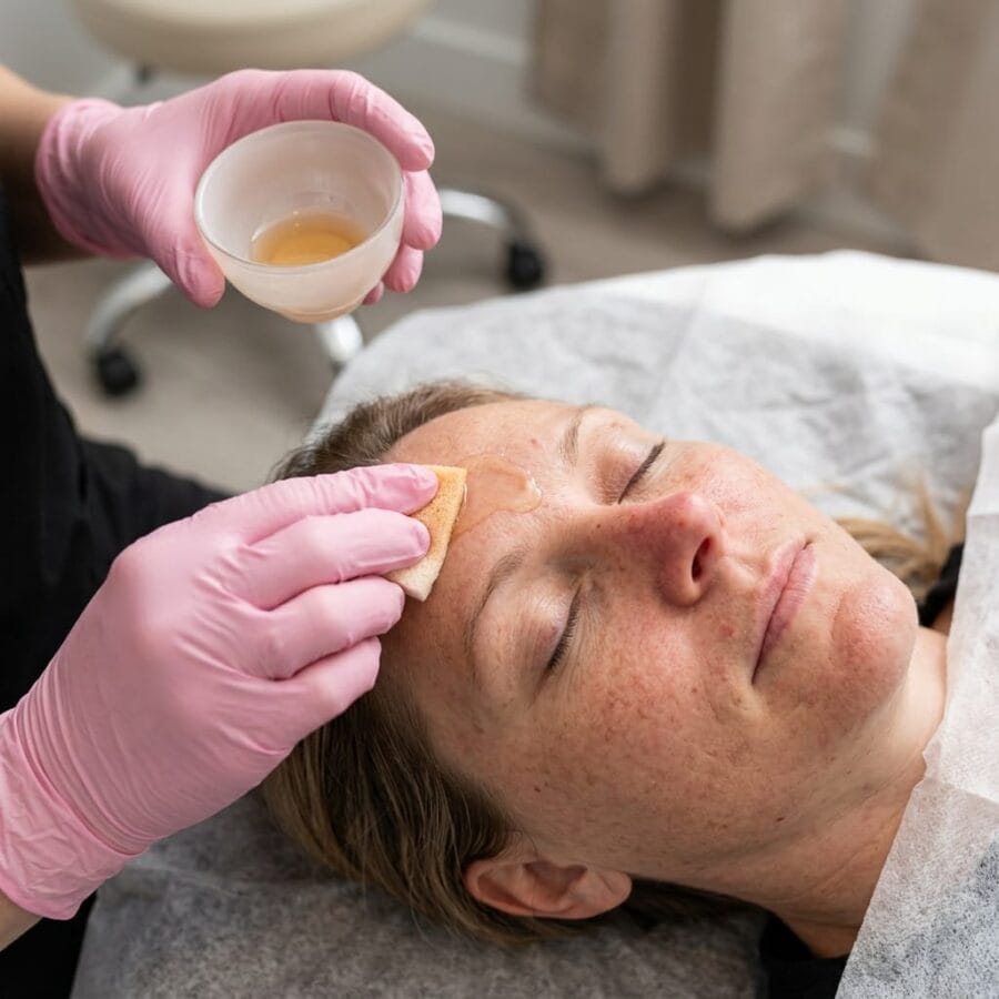 vi peel chemical peel forehead application skin resurfacing treatment Illinois. vi peel cost 