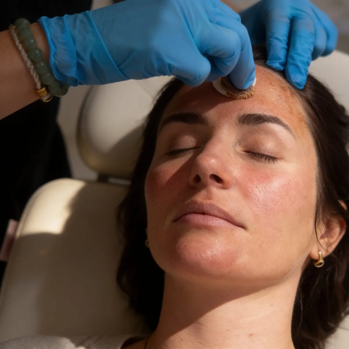 vi peel chemical peel forehead application exfoliation skin treatment illinois