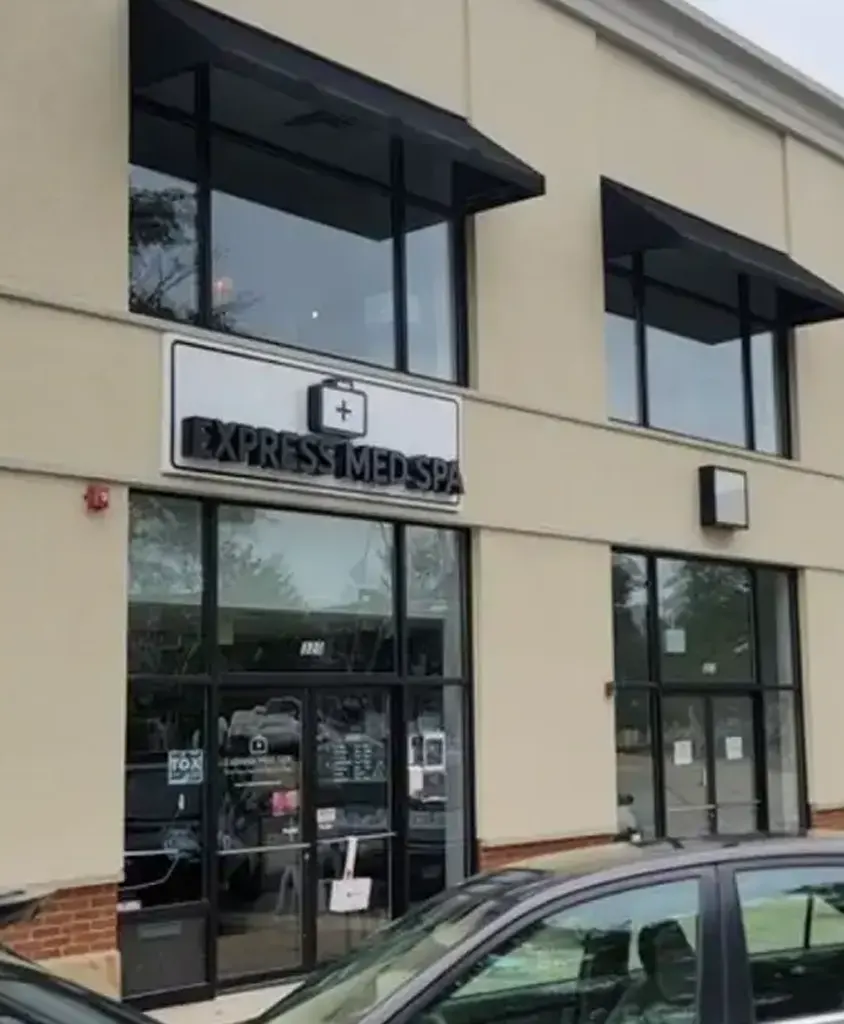 Exterior view of Express MedSpa La Grange clinic building showcasing modern medical spa facility.