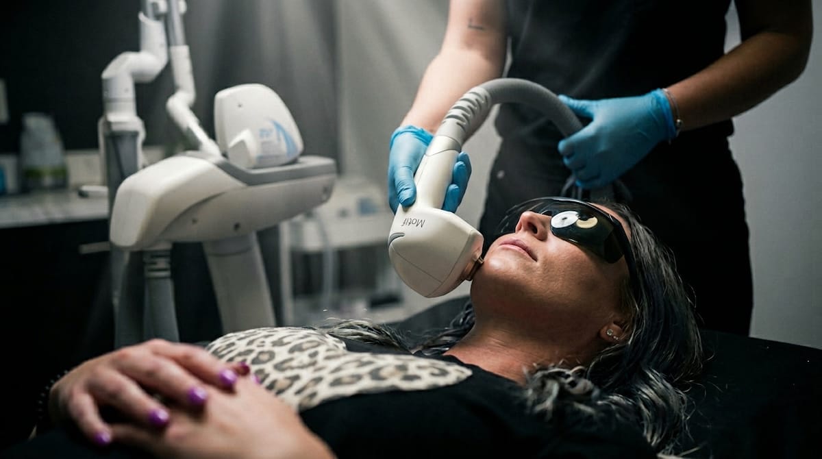 ideal candidate receiving professional laser hair removal at express med spa