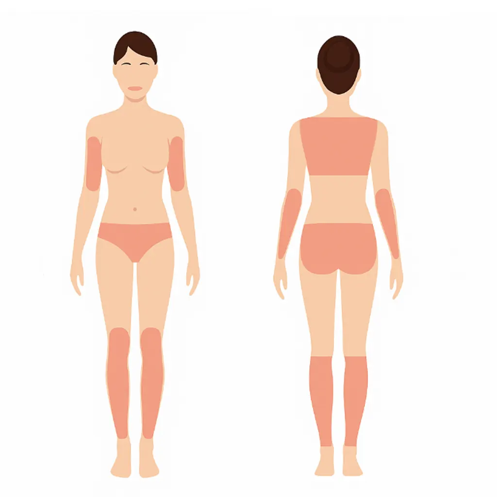 Diagram of treatment areas for laser hair removal in La Grange IL