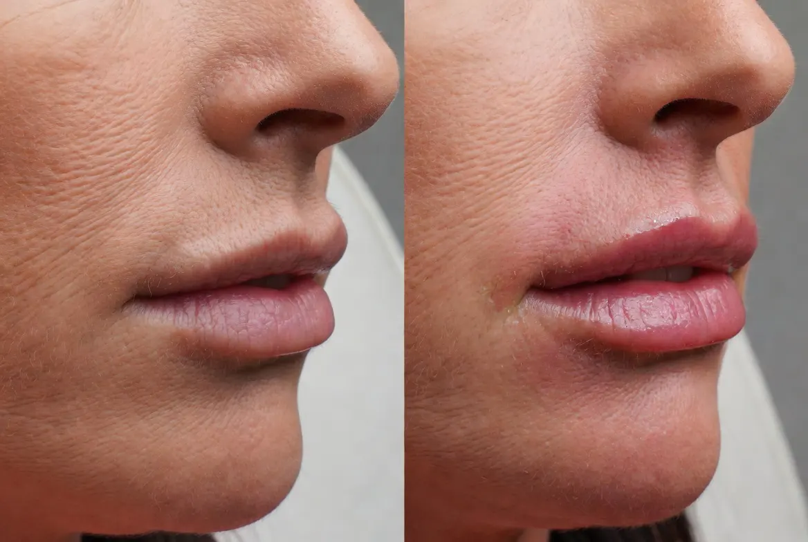 Marionette line filler before and after at Express Med Spa