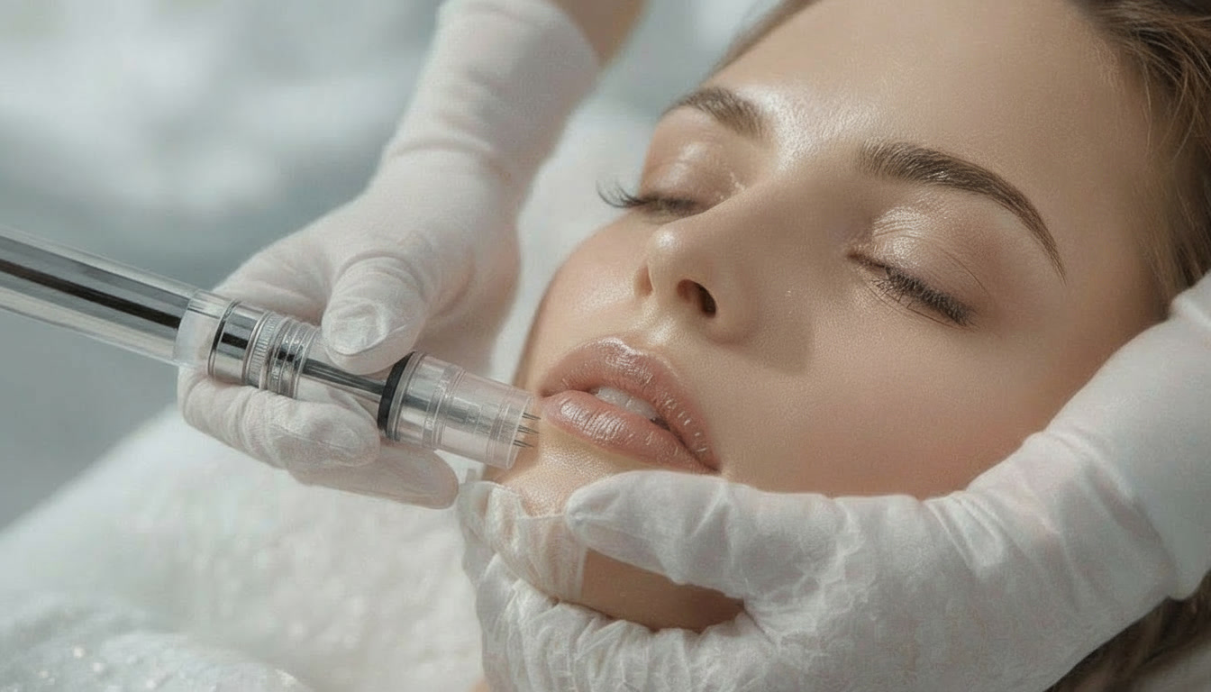Clean treatment room at Express Med Spas in Frankfort IL with microneedling equipment prepared for client session.