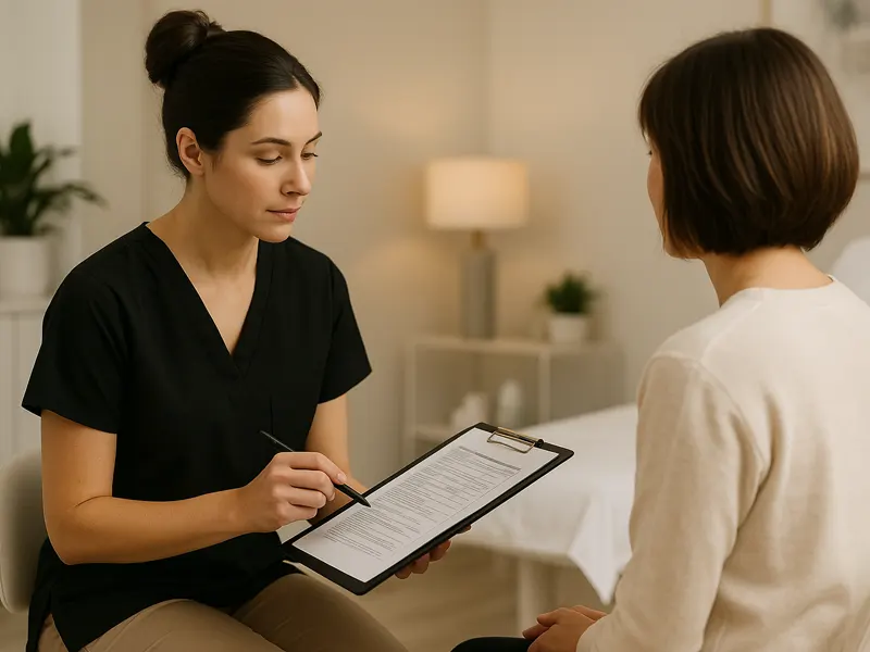 Warm nurse practitioner consultation for a personalized weight-loss plan at Express Med Spa Mount Greenwood Chicago.