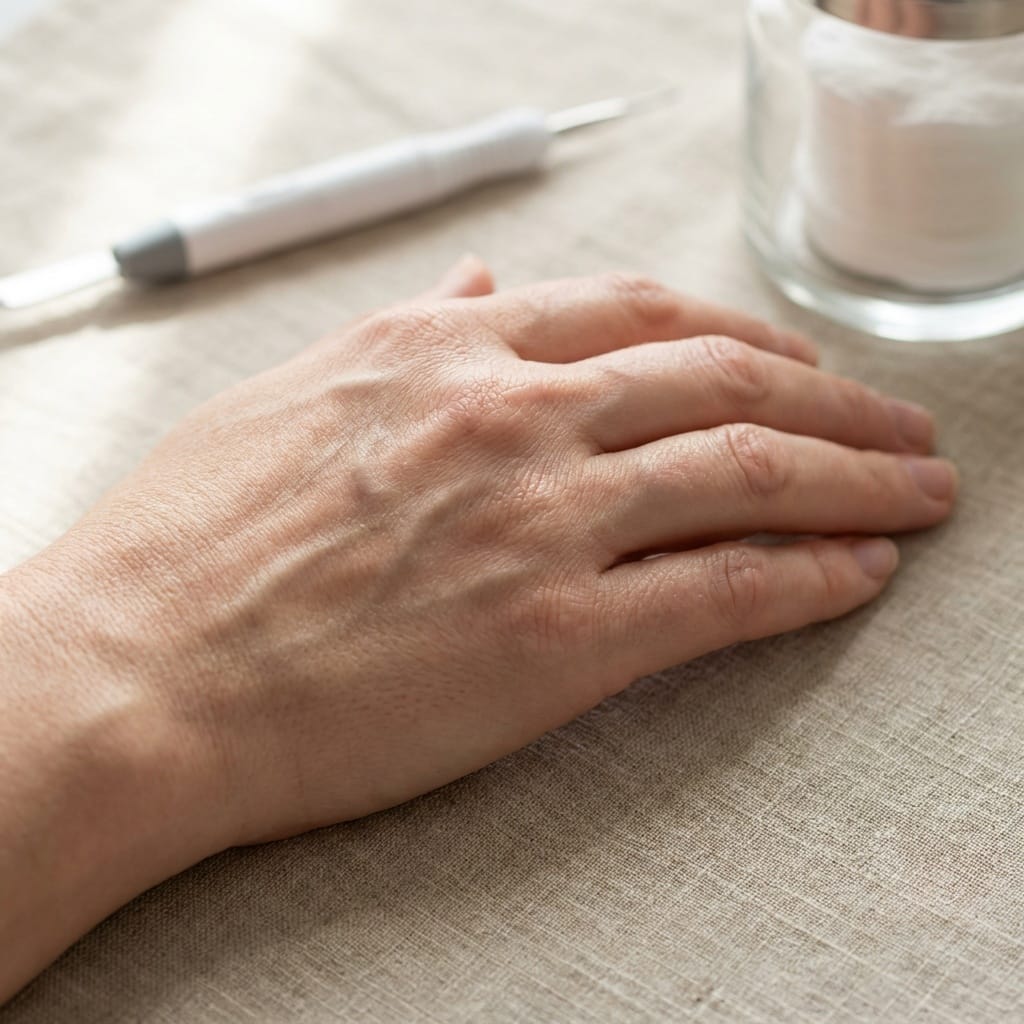 Hands with smoother skin representing hand rejuvenation results