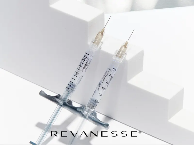 Revanesse Versa Plus filler syringes displayed for facial volume restoration at Express Med Spa Mount Greenwood Chicago
