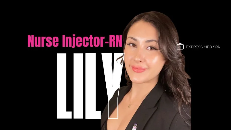 Lily Zelaya, RN, registered nurse injector at Express Med Spa in La Grange, IL, providing a Revanesse Versa+ dermal filler consultation.
