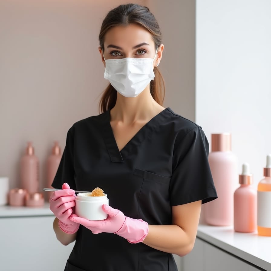 Waxing supplies on a spa tray at Express Med Spa in Mount Greenwood Chicago
