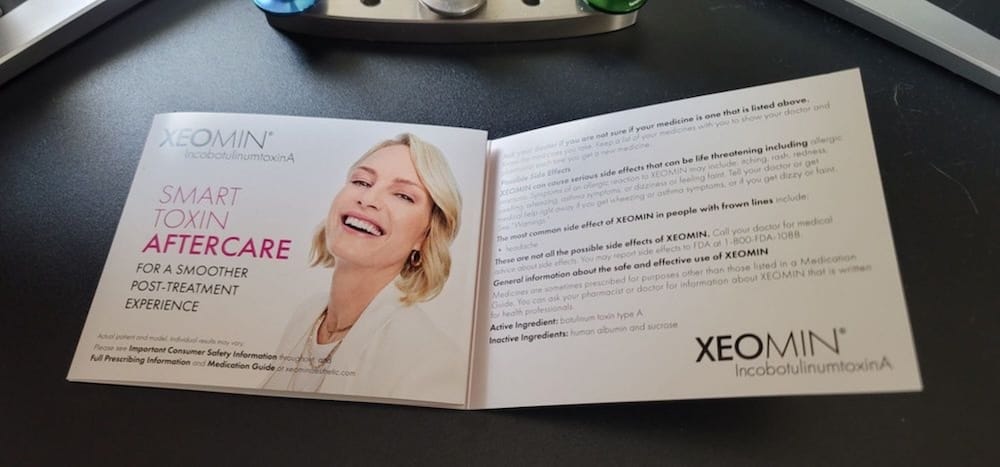 Woman following Xeomin aftercare instructions post-forehead injection at Express Med Spa near Brookfield and La Grange